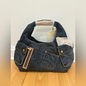 NWT Marc Jacobs THE DENIM SUEDE CARGO SACK BAG